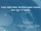 Thực hiện tăng trưởng xanh trong khu vực tư nhân