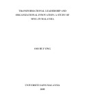 Master of Business Administration: Transformational Leadership and Organizational Innovation: A Study Of MNCs In Malaysia