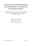 Master Thesis in Economics: How does Project Risk Management Influence a Successful IPO Project? A Case Study of an Investment Bank in Malaysia.