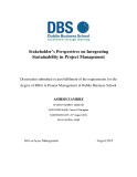Master Thesis in Economics: Stakeholder’s Perspectives on Integrating Sustainability in Project Management