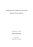 Master Thesis in Economics: To Identify Service Quality Gaps in the Irish Financial Services Industry