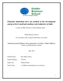 Master Thesis in Economics: Financial institutions have not assisted in the development and growth of small and medium scale industries in India