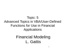 Lecture Financial modeling - Topic 5: Advanced topics in VBA/User-defined functions for use in financial applications