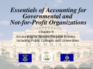 Lecture Essentials of accounting for governmental and not-for-profit organizations (12/e) – Chapter 9: Accounting for special purpose entities, including public colleges and universities