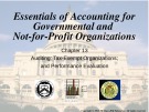 Lecture Essentials of accounting for governmental and not-for-profit organizations (12/e) – Chapter 13: Auditing; tax-exempt organizations; and performance evaluation: Auditing; tax-exempt organizations; and performance evaluation