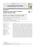 Validation of a new design of tellurium dioxide irradiated target