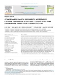 Strain based plastic instability acceptance criteria for ferritic steel safety class 1 nuclear components under level d service loads