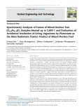 Spectrometry analysis of fumes of mixed nuclear fuel (U0.8Pu0.2)O2e samples heated up to 2,000с and evaluation of accidental irradiation of living organisms by plutonium as the most radiotoxic fission product of mixed nuclear fuel