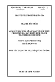 Tóm tắt Luận văn thạc sĩ Quản lý công: Quản lý nhà nƣớc về an toàn vệ sinh thực phẩm (ATVSTP) trên địa bàn huyện Bình Chánh, thành phố Hồ Chí Minh