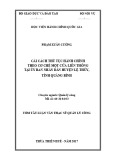 Tóm tắt Luận văn thạc sĩ Quản lý công: Cải cách thủ tục hành chính theo cơ chế một cửa liên thông tại Ủy ban Nhân dân huyện Lệ Thủy, tỉnh Quảng Bình