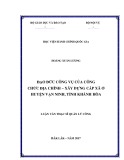 Luận văn thạc sĩ Quản lý công: Đạo đức công vụ của Công chức Địa chính – Xây dựng cấp xã ở huyện Vạn Ninh, tỉnh Khánh Hòa