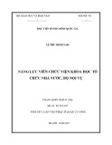 Tóm tắt Luận văn thạc sĩ Quản lý công: Năng lực viên chức Viện Khoa học Tổ chức Nhà nước, Bộ Nội vụ