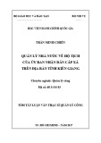 Tóm tắt Luận văn thạc sĩ Quản lý công: Quản lý nhà nước về hộ tịch của Uỷ ban nhân dân cấp xã trên địa bàn tỉnh Kiên Giang