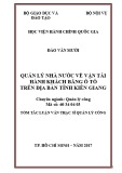 Tóm tắt Luận văn thạc sĩ Quản lý công: Quản lý nhà nước về vận tải hành khách bằng ô tô trên địa bàn tỉnh Kiên Giang