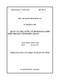 Tóm tắt Luận văn thạc sĩ Quản lý công: Quản lý nhà nước về bình đẳng giới trên  địa bàn tỉnh Kiên Giang