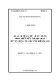 Luận văn thạc sĩ Quản lý công: Quản lý nhà nước về xây dựng nông thôn mới trên địa bàn huyện Giang Thành, tỉnh Kiên Giang