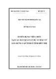 Luận văn thạc sĩ Quản lý công: Tuyển dụng viên chức tại các Ban Quản lý dự án đầu tư xây dựng cấp tỉnh ở tỉnh Bến Tre