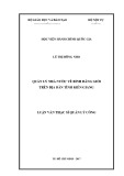 Luận văn thạc sĩ Quản lý công: Quản lý nhà nước về bình đẳng giới trên  địa bàn tỉnh Kiên Giang