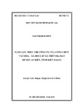 Luận văn thạc sĩ Quản lý công: Năng lực thực thi công vụ của công chức văn hóa-xã hội cấp xã trên địa bàn huyện An Biên, tỉnh Kiên Giang