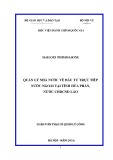 Luận văn thạc sĩ Quản lý công: Quản lý nhà về đầu tư trực tiếp nước ngoài tại tỉnh Hủa Phăn, CHDCND Lào
