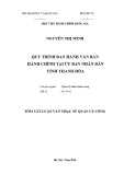 Tóm tắt Luận văn thạc sĩ Quản lý công: Quy trình ban hành văn bản hành chính tại Ủy ban nhân dân tỉnh Thanh Hóa