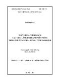 Tóm tắt Luận văn thạc sĩ Chính sách công: Thực hiện chính sách tạo việc làm cho thanh niên nông thôn ở huyện Nghĩa Hưng, tỉnh Nam Định