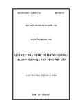 Luận văn thạc sĩ Quản lý công: Quản lý nhà nước về phòng, chống ma túy trên địa bàn tỉnh Phú Yên