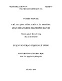 Tóm tắt Luận văn thạc sĩ Quản lý công: Chất lượng công chức các phường thuộc quận Hoàn Kiếm, Hà Nội