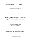 Luận văn thạc sĩ Quản lý công: Quản lý kê khai thuế qua mạng trên địa bàn thành phố Hồ Chí Minh