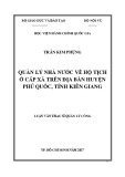 Tóm tắt Luận văn thạc sĩ Quản lý công: Quản lý nhà nước về Hộ tịch ở cấp xã trên địa bàn huyện Phú Quốc, tỉnh Kiên Giang