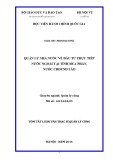 Tóm tắt Luận văn thạc sĩ Quản lý công: Quản lý nhà về đầu tư trực tiếp nước ngoài tại tỉnh Hủa Phăn, CHDCND Lào