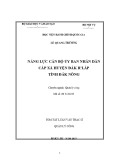 Tóm tắt Luận văn thạc sĩ Quản lý công: Năng lực cán bộ Ủy ban nhân dân cấp xã huyện Đắk R’Lấp tỉnh Đắk Nông