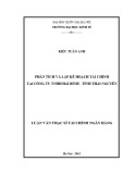 Luận văn thạc sĩ Tài chính Ngân hàng: Phân tích và lập kế hoạch tài chính tại công ty TNHH hải Bình - tỉnh Thái Nguyên