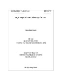 Luận văn thạc sĩ Quản lý công: Quản lý nhà nước về công tác thanh niên tỉnh Hòa Bình