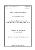 Tóm tắt Luận văn thạc sĩ Quản lý công: Quản lý nhà nước tổng hợp về biển và hải đảo tỉnh Quảng Ngãi