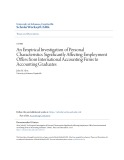 An empirical investigation of personal characteristics significantly affecting employment offers from international accounting firms to accounting graduates