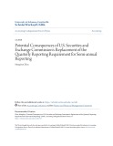 Accounting undergraduate Honors theses: Potential consequences of U.S. securities and exchange commission’s replacement of the quarterly reporting requirement for semi annual reporting