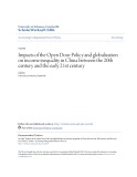 Accounting undergraduate Honors theses: Impacts of the open door policy and globalization on income inequality inChina between the 20th century and the early 21st century