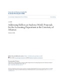 Accounting undergraduate Honors theses: Addressing skills in an analytics world - Proposals for the accounting department at the University of Arkansas