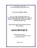 Luận án tiến sĩ Kinh tế: Quản lý nhà nước đối với dự án đầu tư theo hình thức PPP trong xây dựng hạ tầng giao thông đường bộ Việt Nam