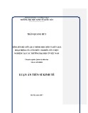 Luận án tiến sĩ Kinh tế: Mối liên hệ giữa quá trình học hỏi và kết quả hoạt động của tổ chức: nghiên cứu thực nghiệm tại các trường đại học ở Việt Nam