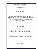 Luận án tiến sĩ Kinh tế: Ảnh hưởng của công nghiệp hỗ trợ đến thu hút đầu tư trực tiếp nước ngoài vào Việt Nam – Nghiên cứu trường hợp tỉnh Vĩnh Phúc