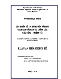 Luận án tiến sĩ Kinh tế: Các nhân tố tác động đến hành vi gian lận báo cáo tài chính của các CTNY