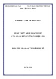 Tóm tắt Luận án tiến sĩ Kinh tế: Phát triển kinh doanh thẻ của Ngân hàng Nông Nghiệp Lào