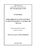 Tóm tắt Luận án tiến sĩ Kinh tế: Kinh nghiệm xử lý nợ xấu ngân hàng của một số nước Đông Á và bài học cho Việt Nam