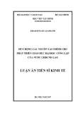 Luận án tiến sĩ Kinh tế: Huy động nguồn tài chính cho phát triển giáo dục ĐHCL ở nước CHDCND Lào