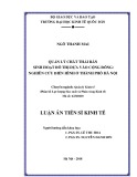 Luận án tiến sĩ Kinh tế: Quản lý chất thải rắn sinh hoạt đô thị dựa vào cộng đồng: nghiên cứu điển hình ở Thành phố Hà Nội