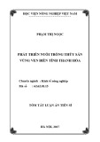 Tóm tắt Luận án tiến sĩ Kinh tế: Phát triển nuôi trồng thủy sản vùng ven biển tỉnh Thanh Hóa