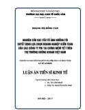 Luận án tiến sĩ Kinh tế: Nghiên cứu các yếu tố ảnh hưởng tới quyết định lựa chọn doanh nghiệp kiểm toán của các công ty phi tài chính niêm yết trên thị trường chứng khoán Việt Nam