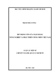 Luận án tiến sĩ Kinh tế: Huy động vốn của Ngân hàng Nông nghiệp và Phát triển Nông thôn Việt Nam